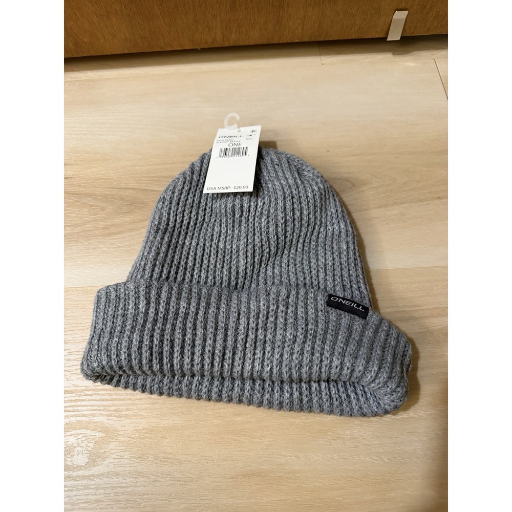 O'Neill Market Men's Waffle Knit Beanie Gray Winter Hat One Size